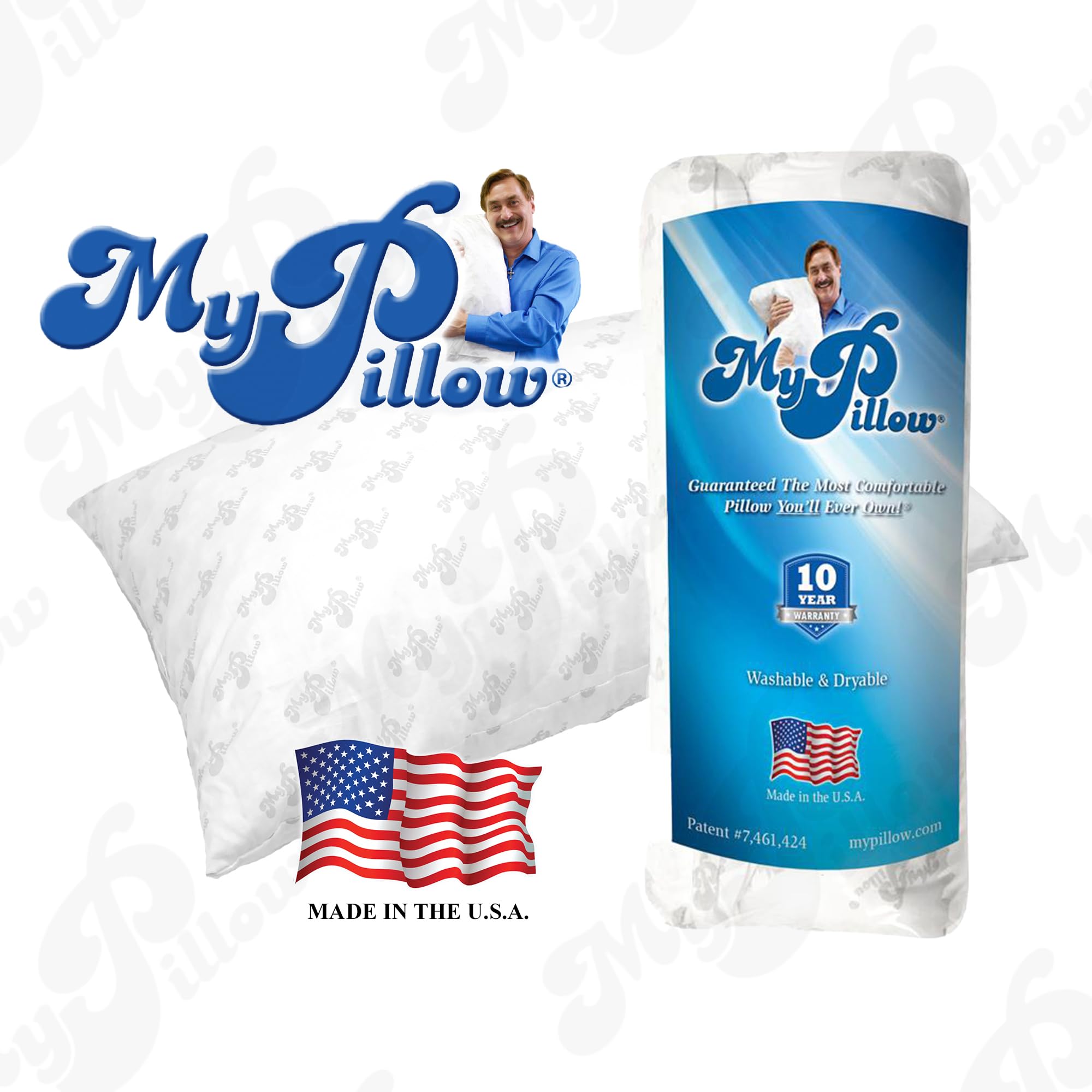 MyPillow comparaison d'échelle pour taille Queen visualisant dimensions réelles