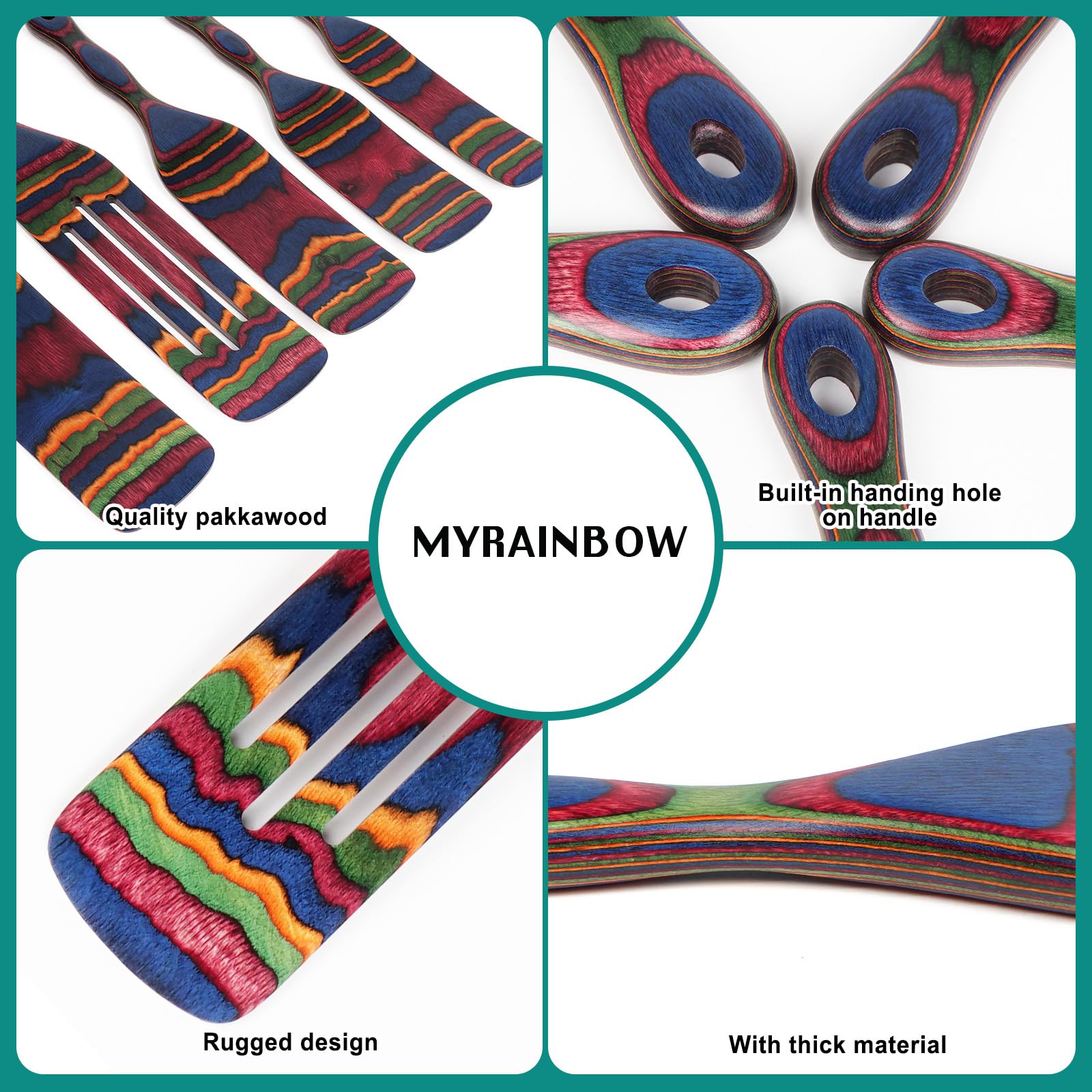 Main tenant une spatule MYRAINBOW pour montrer la taille et la prise confortable