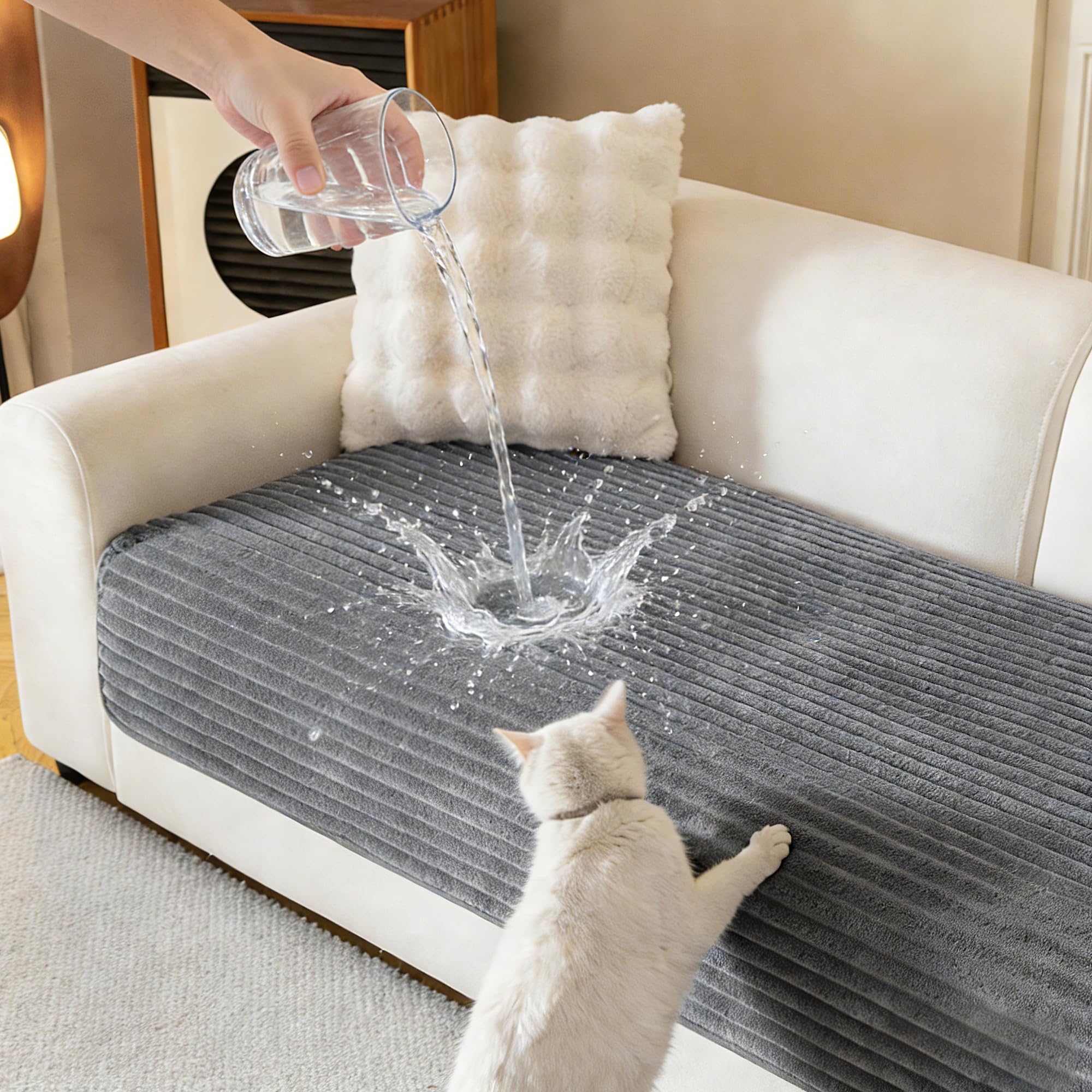 MYSKY HOME face avant de la housse gris foncé, look protégé et élégant