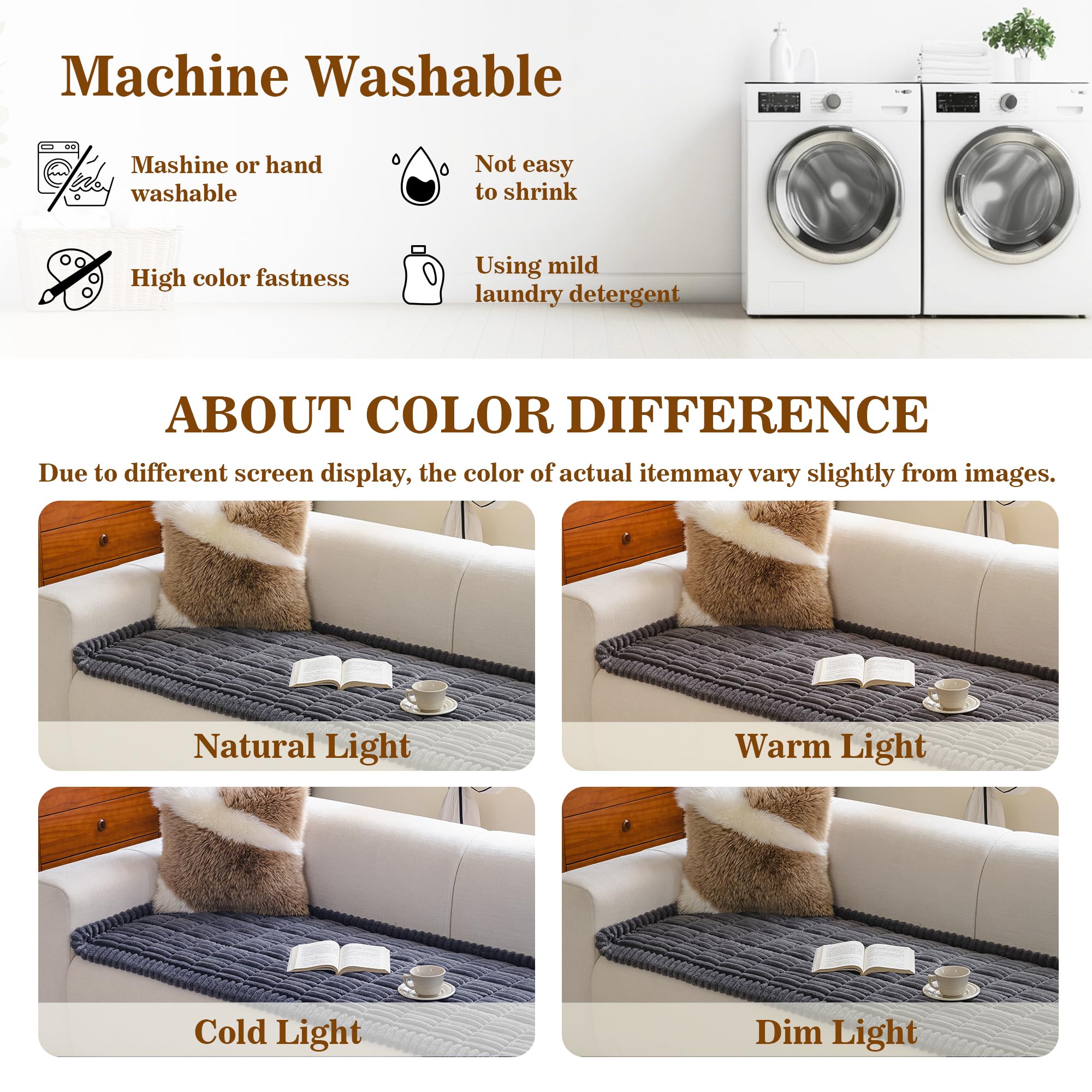 MYSKY HOME échelle de taille montrant l'ajustement pour 3 coussins