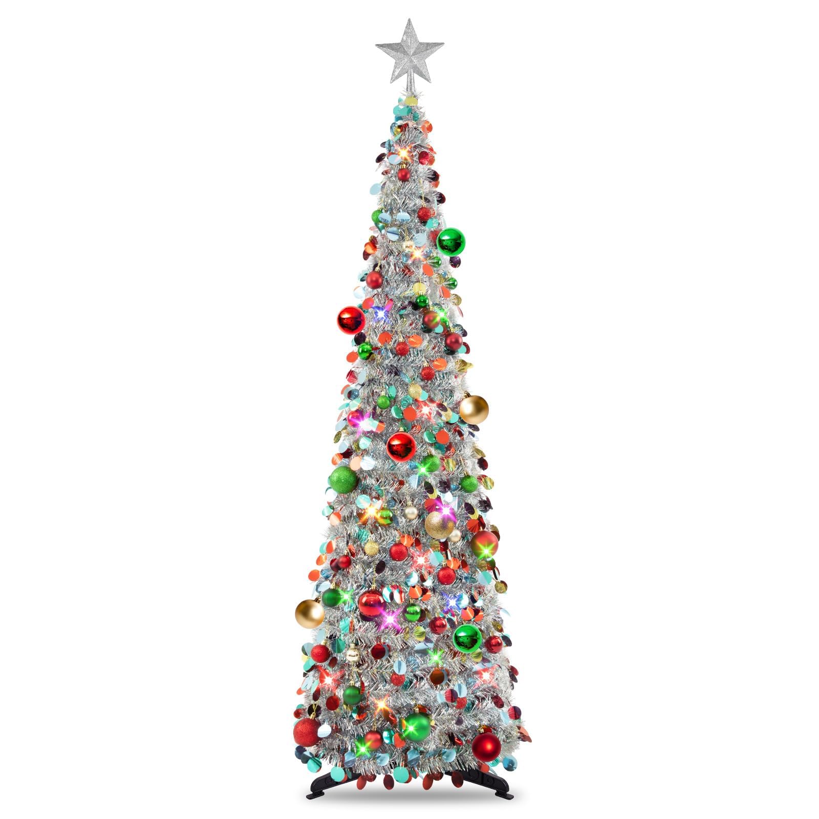 N&T NIETING sapin argent face avant, installation rapide et déco brillante