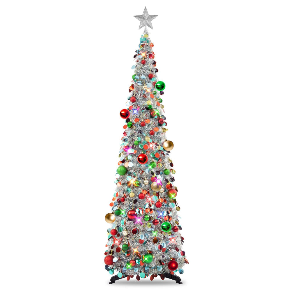 N&T NIETING sapin argent face avant, installation rapide et déco brillante