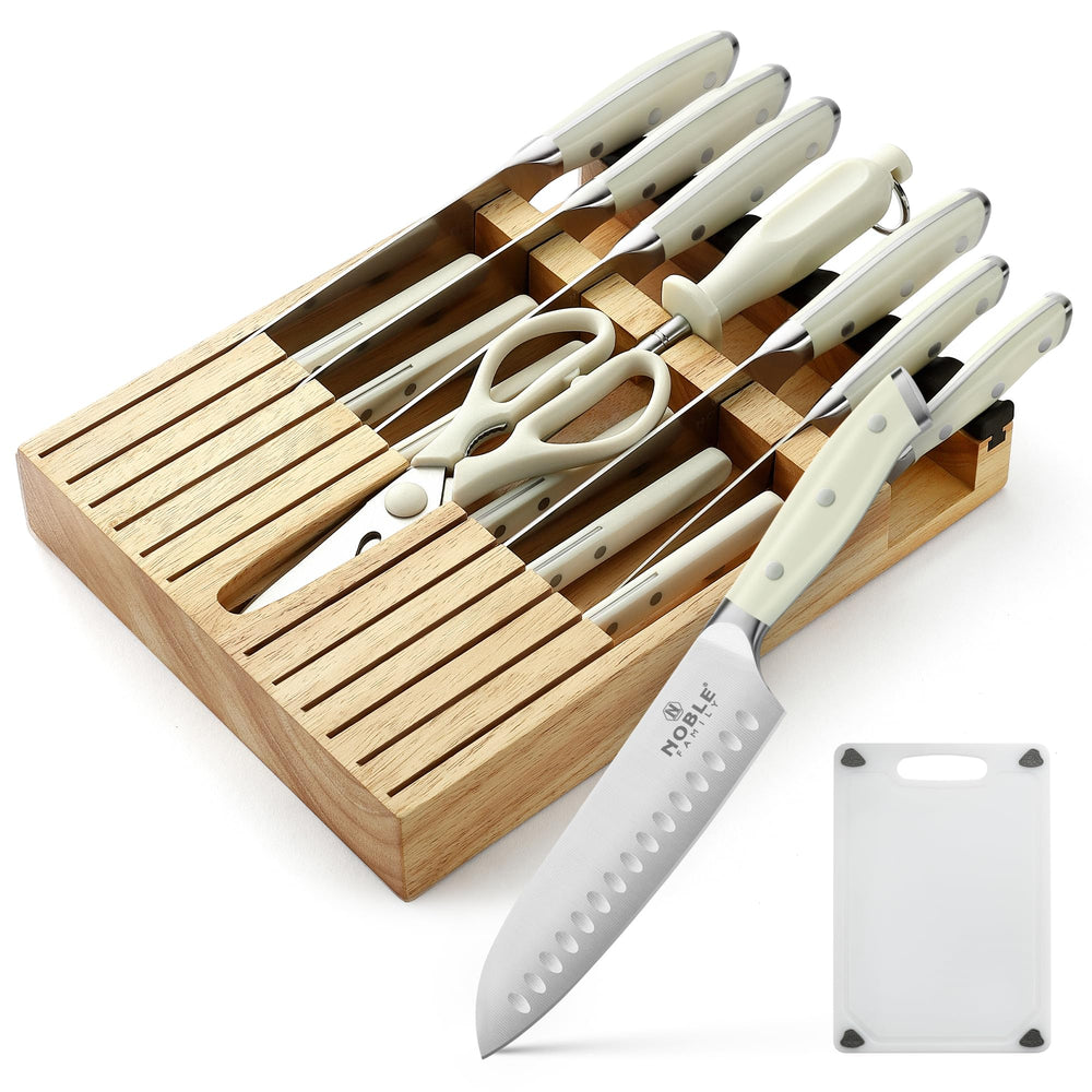 N NOBLE FAMILY face du coffret blanc montrant l’ensemble complet, rangement pratique