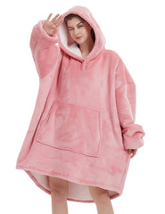 NAFLEAP sweat à capuche devant rose montrant coupe oversize et confort