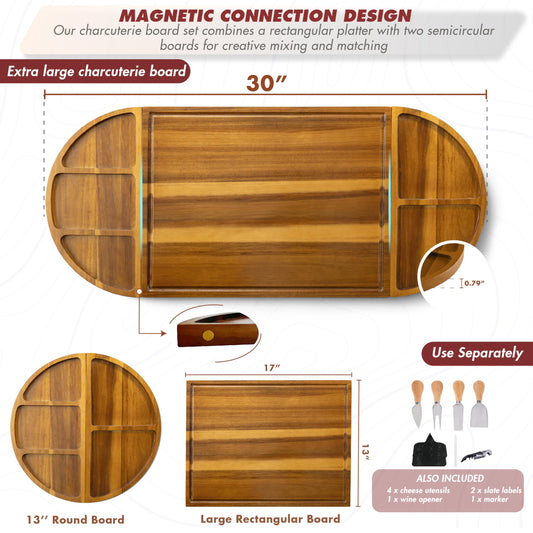 NAGAWOOD assemblage magnétique des deux plateaux pour service modulable