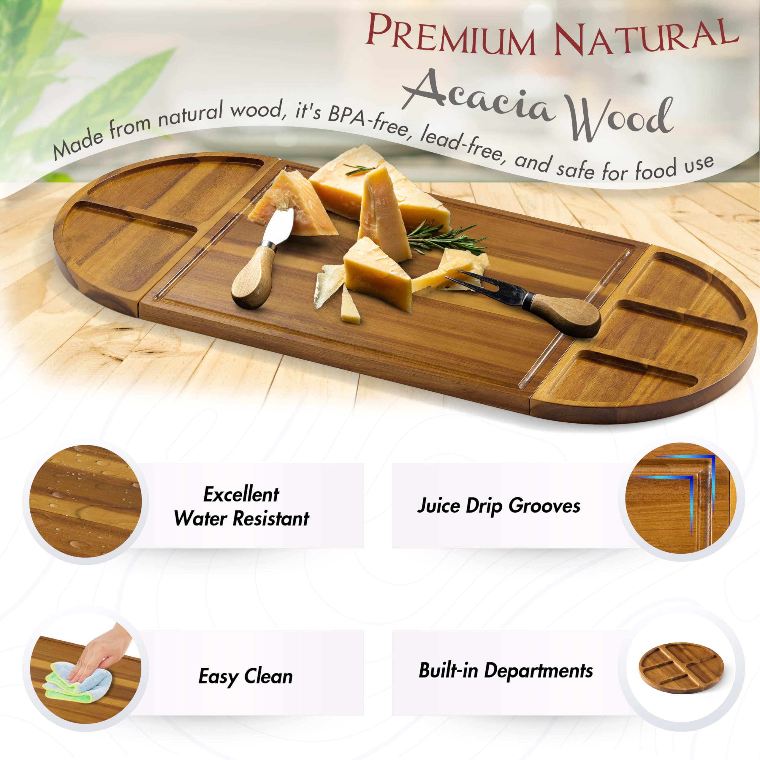 NAGAWOOD gros plan bois acacia montrant texture durable et finition