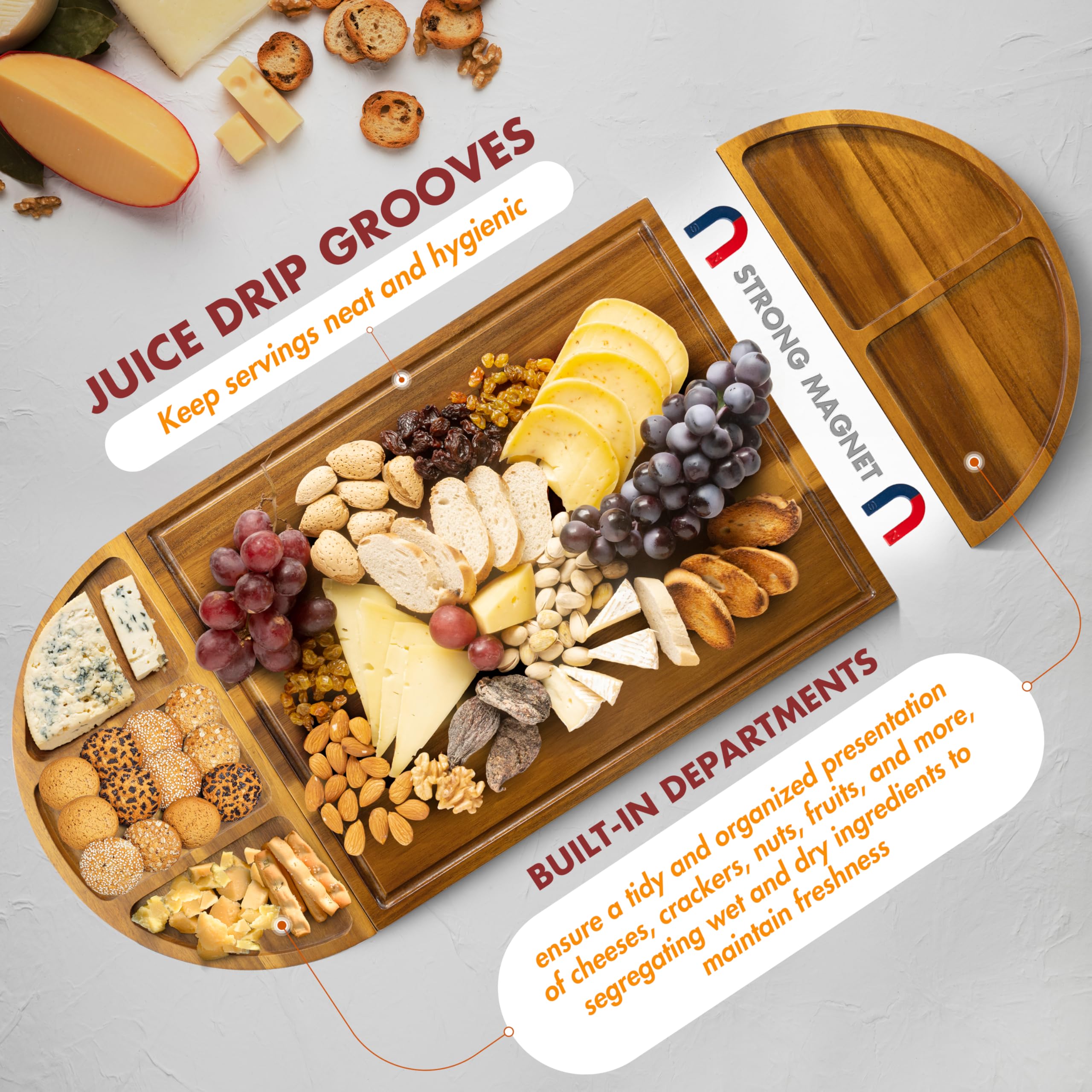 NAGAWOOD planche en usage sur table offrant présentation conviviale