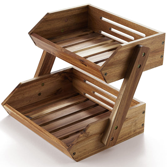 NAGAWOOD présentoir face en acacia pour rangement et ventilation
