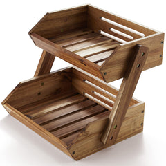 NAGAWOOD présentoir face en acacia pour rangement et ventilation