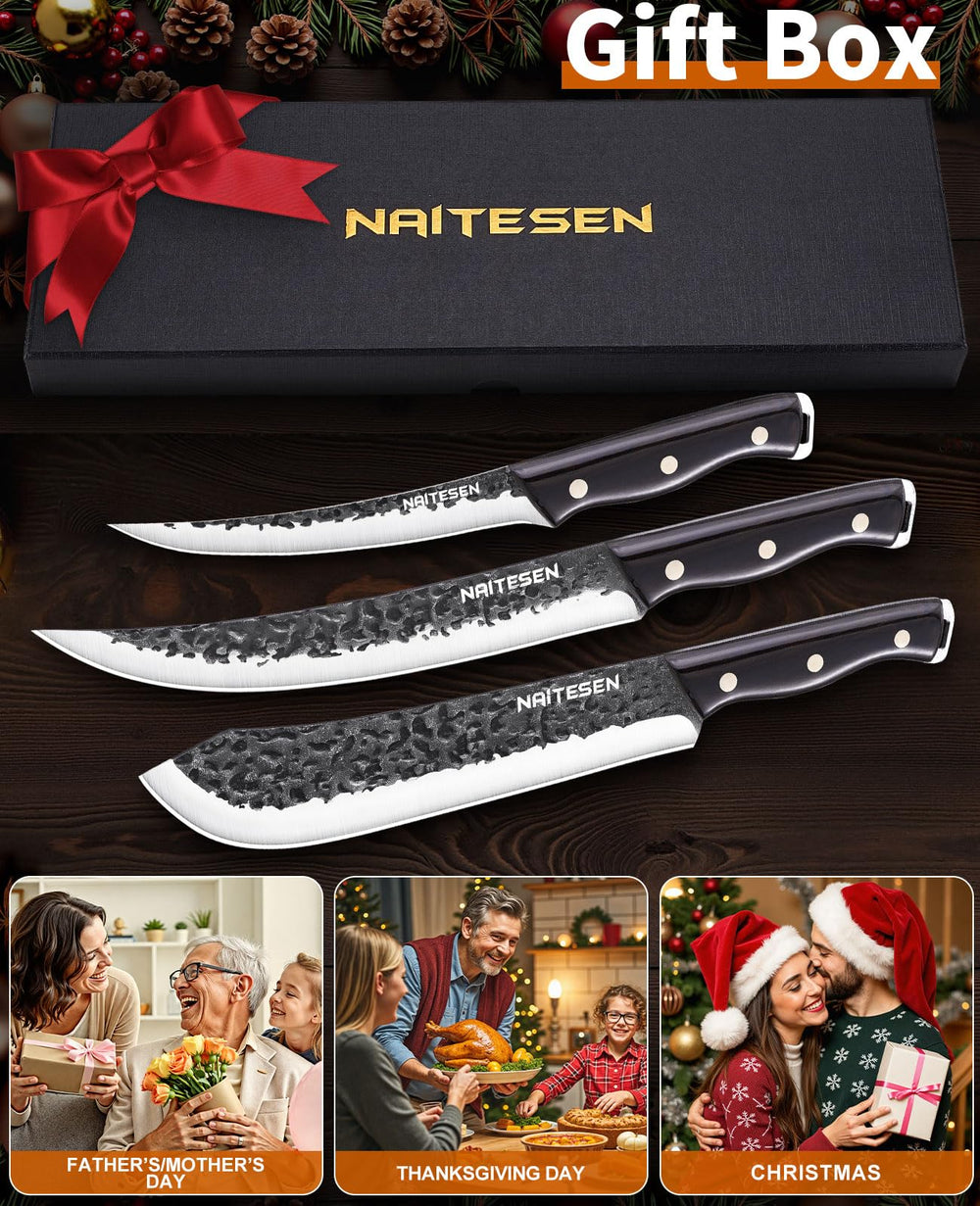 Naitesen coffret cadeau ouvert affichant l'ensemble, présentation soignée pour offrir