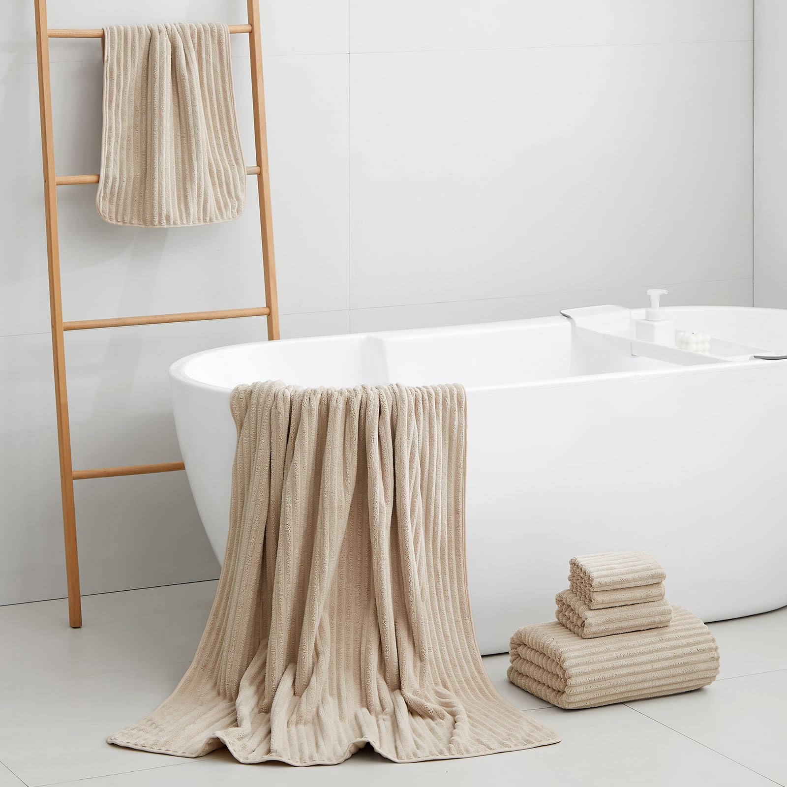 NALIVO drap de bain 40x80 étendu couvrant tout le corps