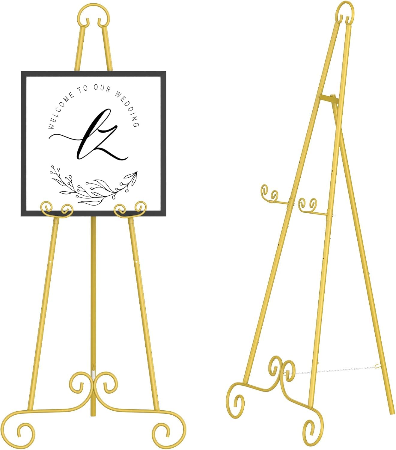 Nandae chevalet dans boutique, présente affiches promotionnelles avec style