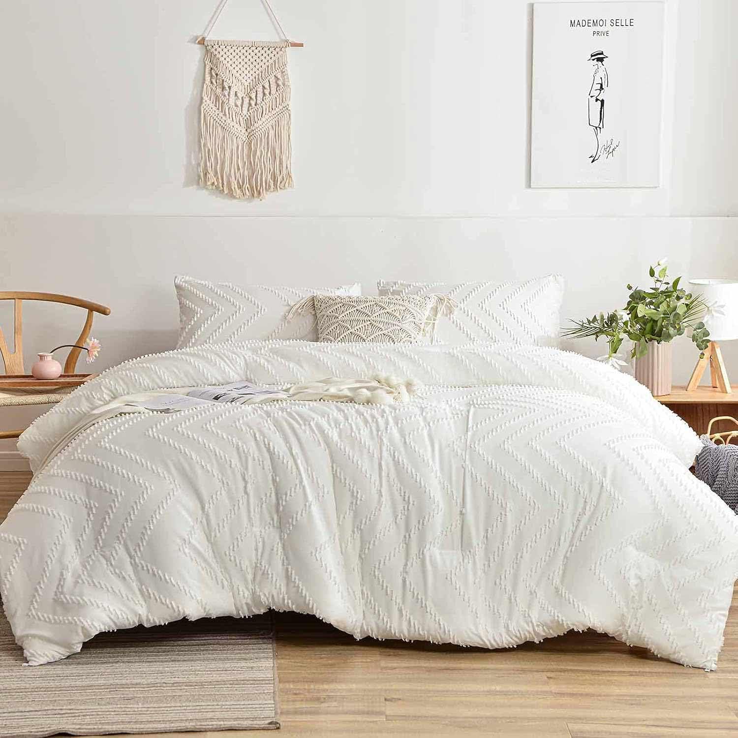 Nanko couette face avant montrant motif tufté pour une chambre stylée