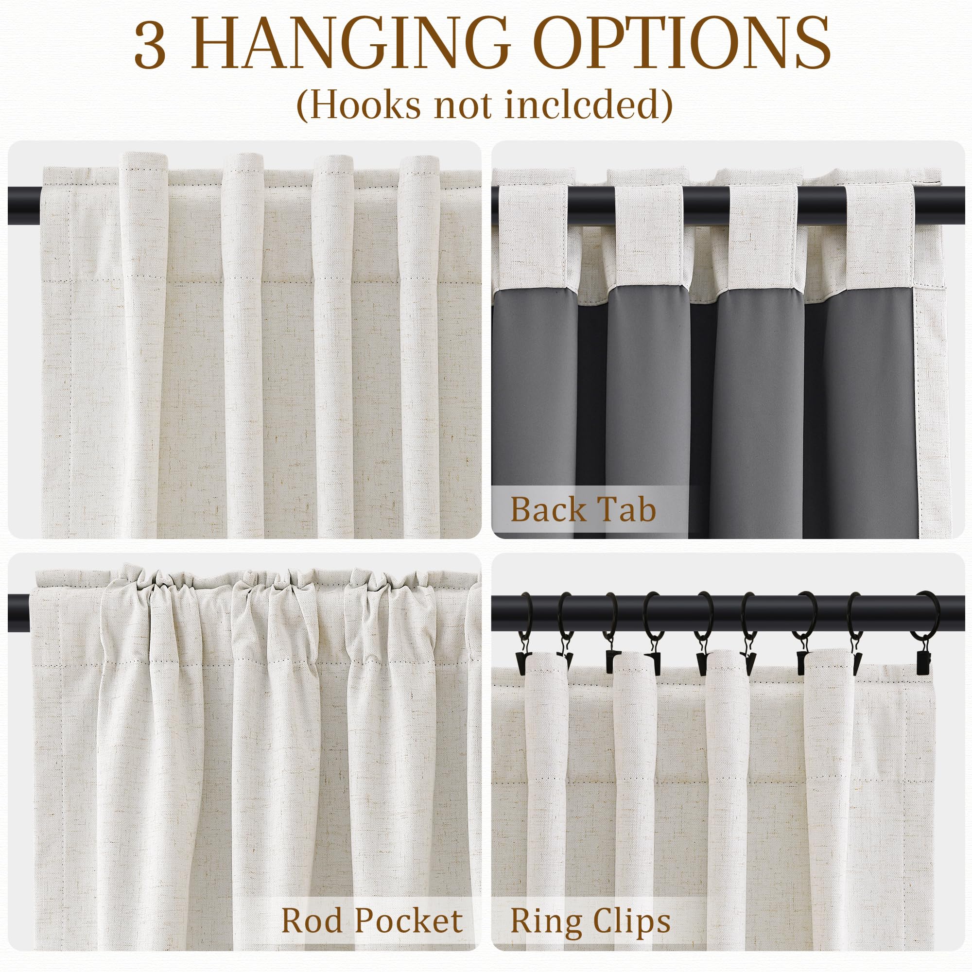Nanspring détail du haut avec poche de tringle et options de suspension