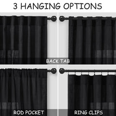 Nanspring rideau monté poche tringle pour installation classique facile