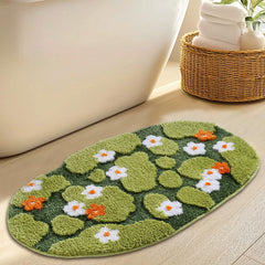 Naoloture tapis face avant vert mousse apportant confort et style
