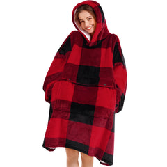 Narecte vue avant du hoodie plaid rouge affichant chaleur et style