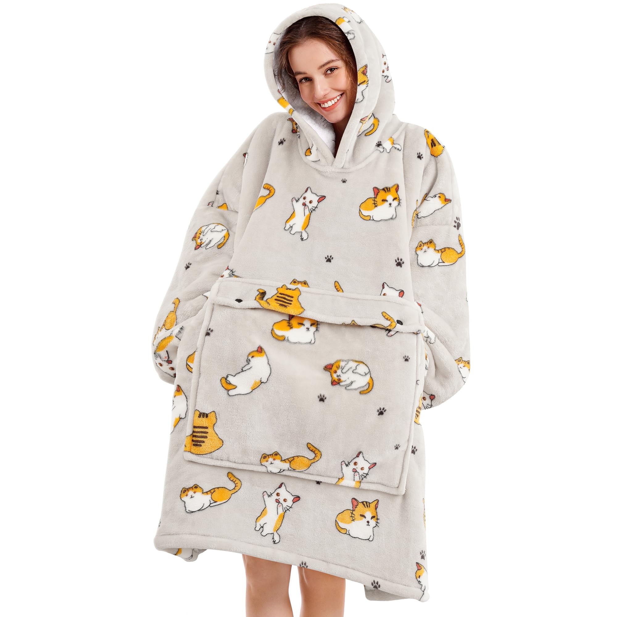 Narecte vue devant du sweat couverture montrant coupe oversize et chaleur