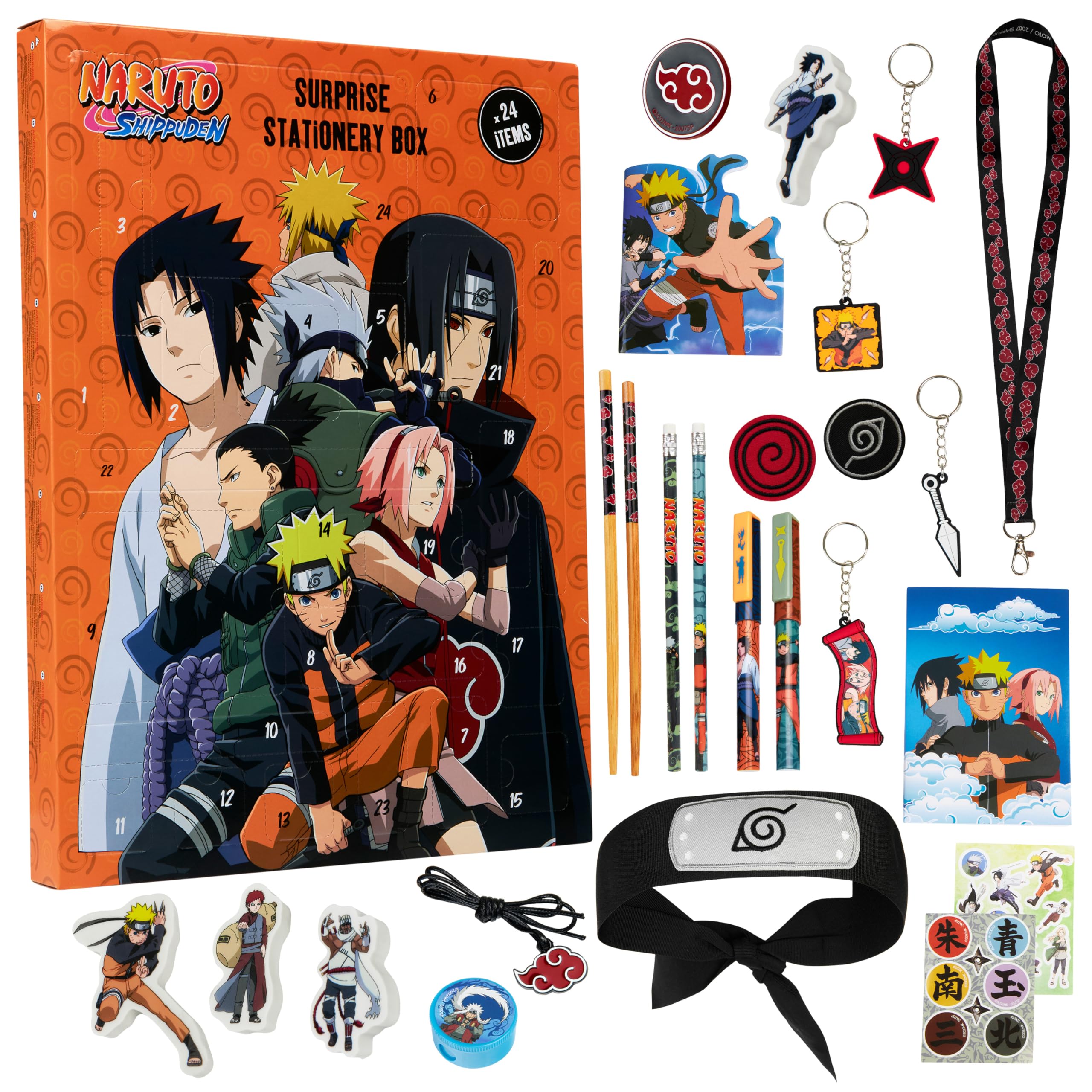 NARUTO calendrier de l'Avent face avant colorée montrant le packaging attractif pour fans