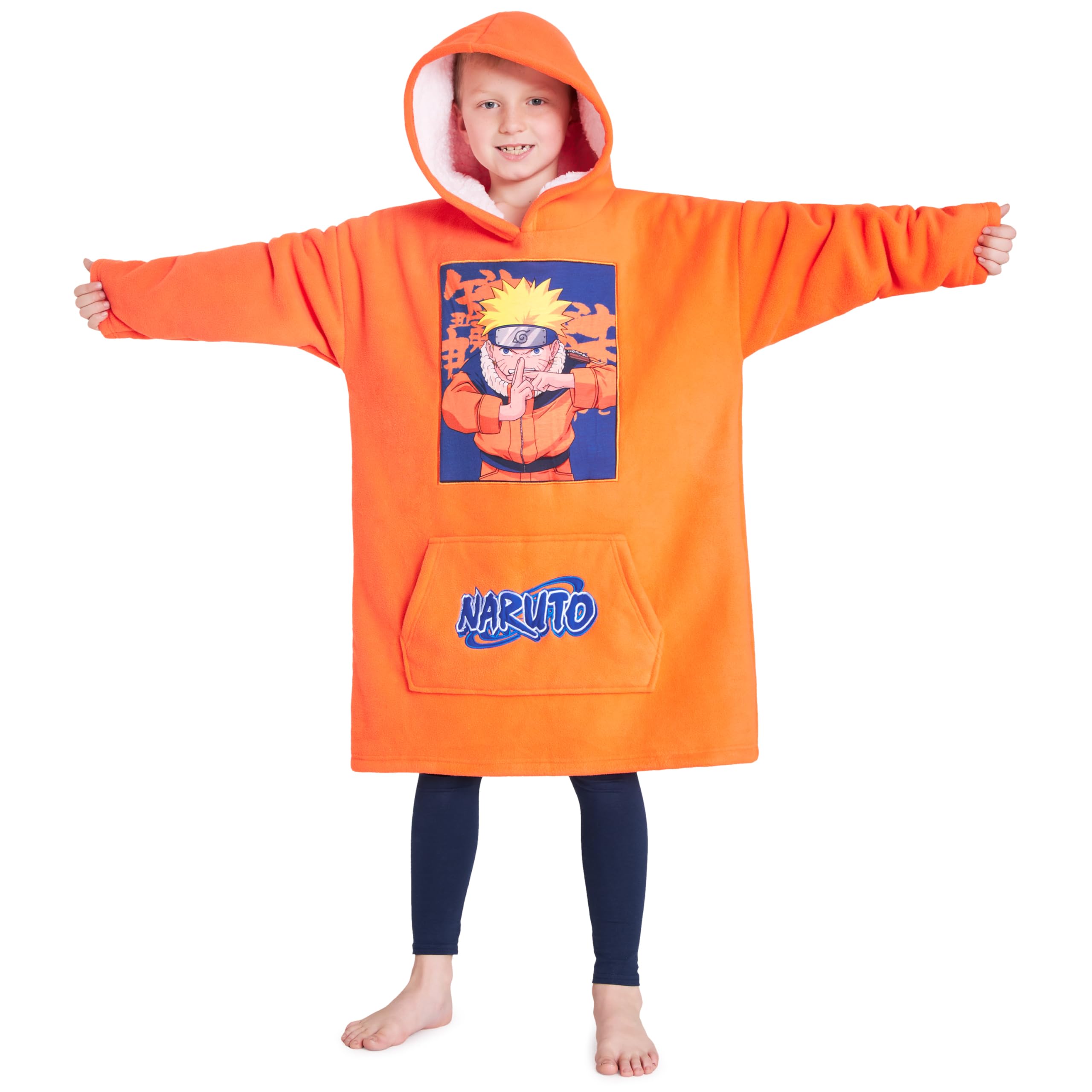 naruto vue avant du hoodie montrant le design officiel et confort