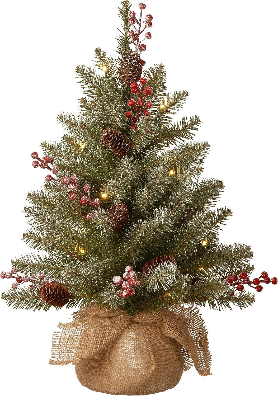 National Tree Company Dunhill Fir vue avant montrant l'ensemble du sapin compact et décoratif
