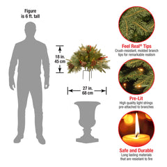 National Tree Company trépied métallique en place dans un pot pour stabilité