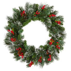 National Tree Company couronne Wintry Pine face accrocheuse, ajoute une entrée chaleureuse