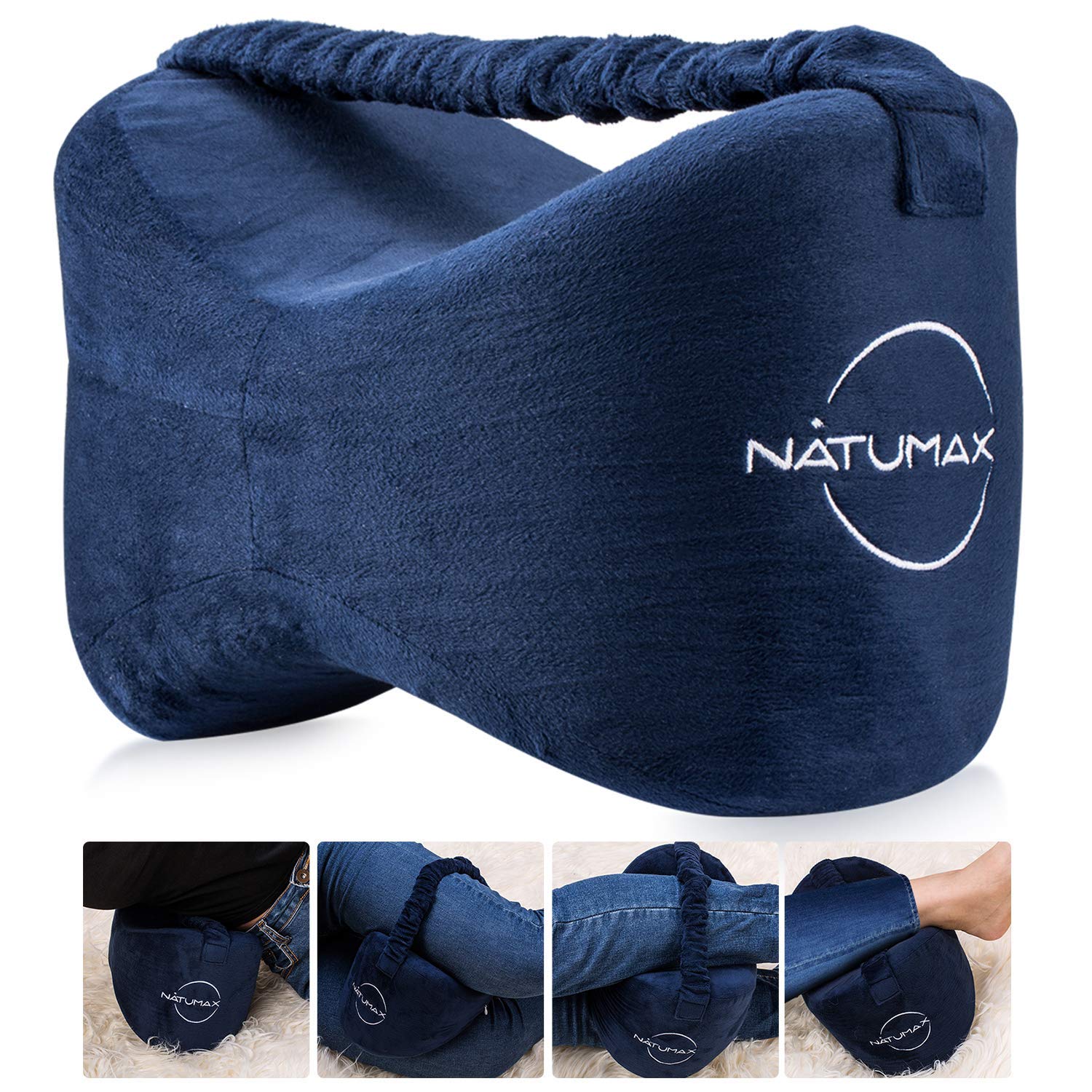 NATUMAX oreiller genoux vu de face montrant soutien stable
