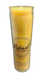 Natural Light bougie avant vue du pot en verre solide, présentation propre et sereine