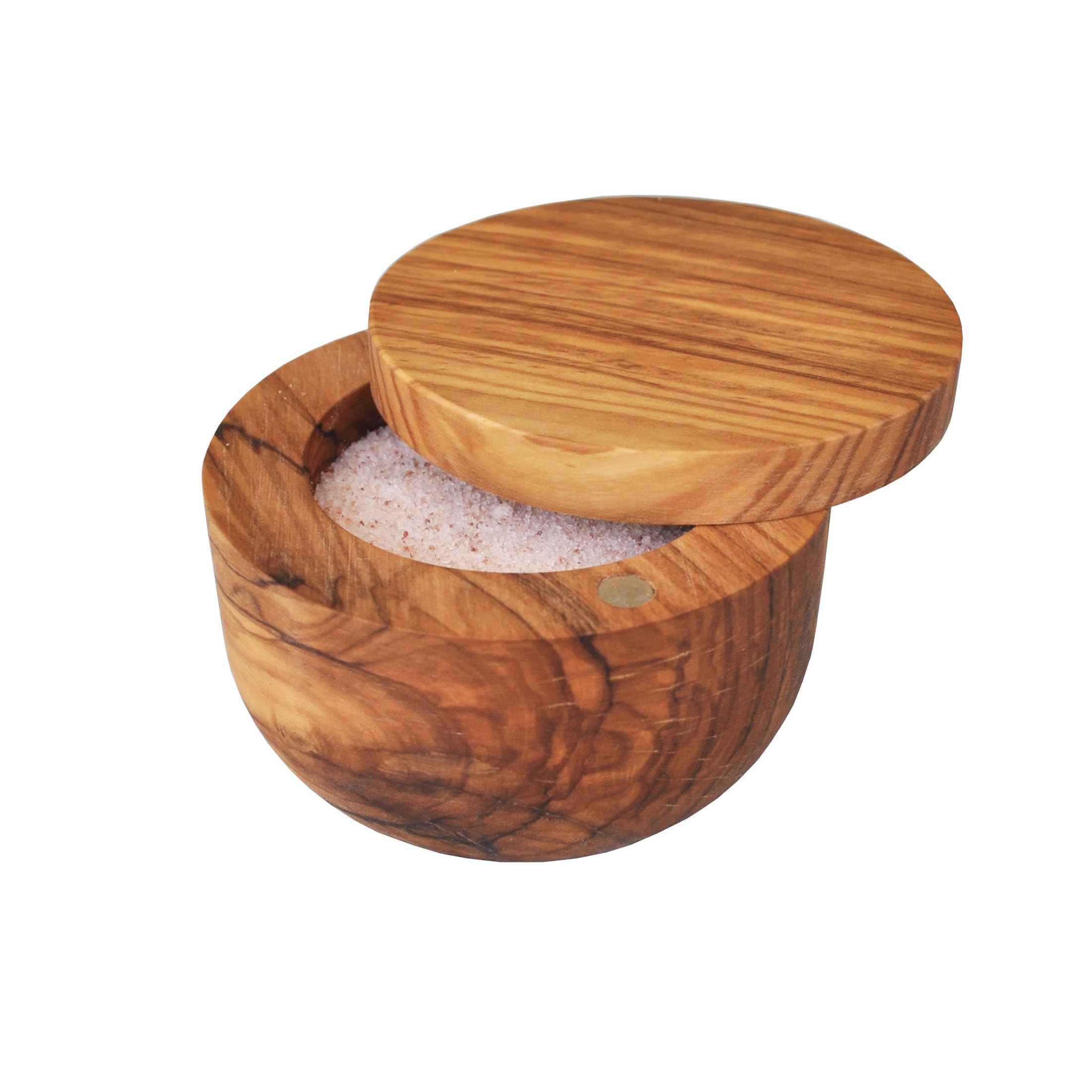 Naturally Med pot à sel face montrant le design artisanal et finition chaleureuse