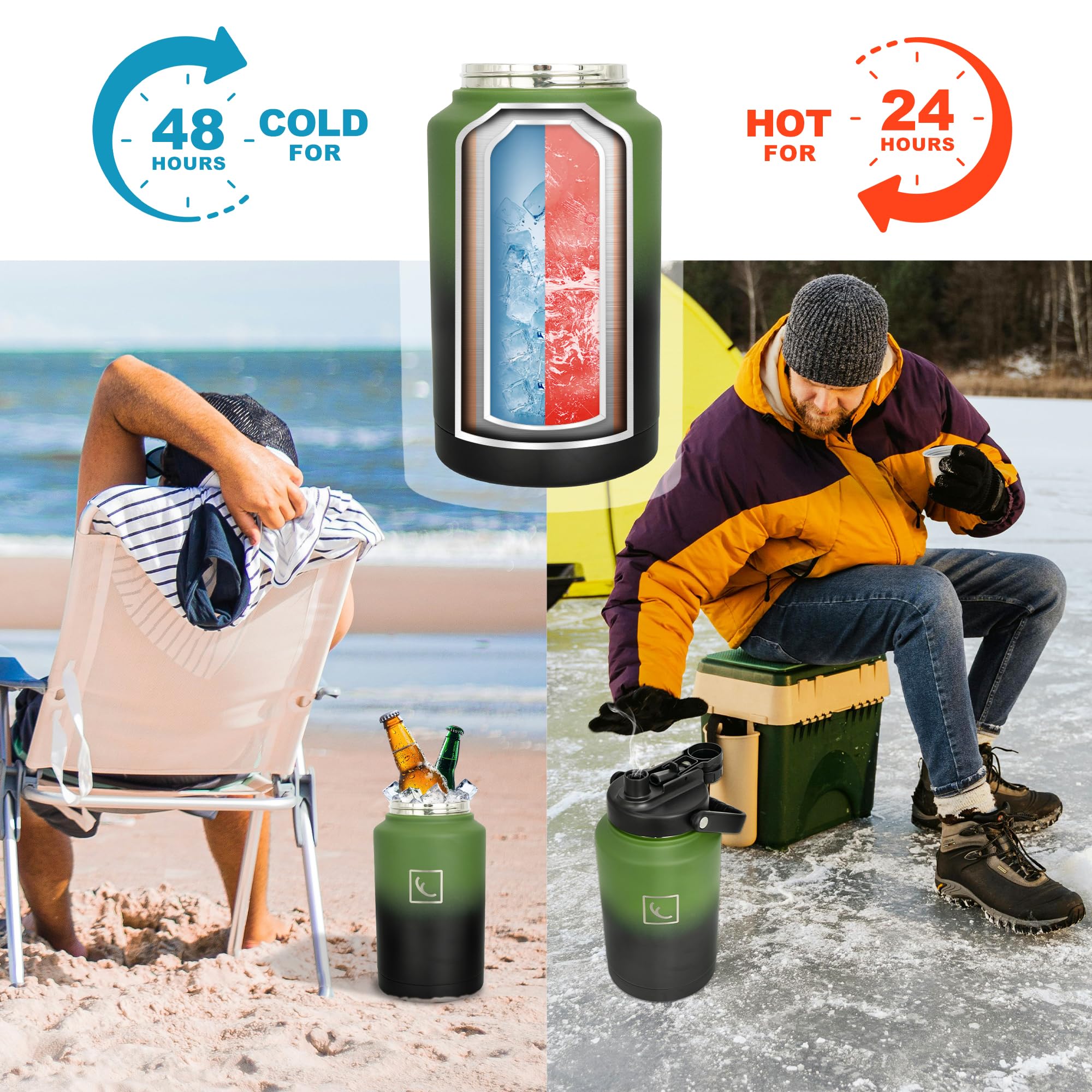 NATURE PIONEOR comparaison taille montrant l'échelle 128 oz pratique