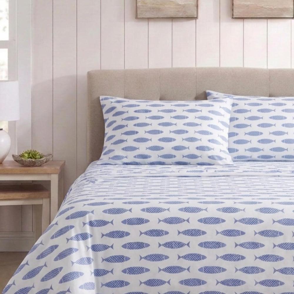 Nautica gros plan percale de coton révélant texture fraîche et solide