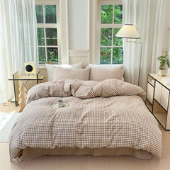 Nayoroom housse de couette devant motif gingham marron, style chaleureux