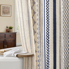 NDDYCU rideau Nave Blue face avant chambre de bain, apporte chaleur