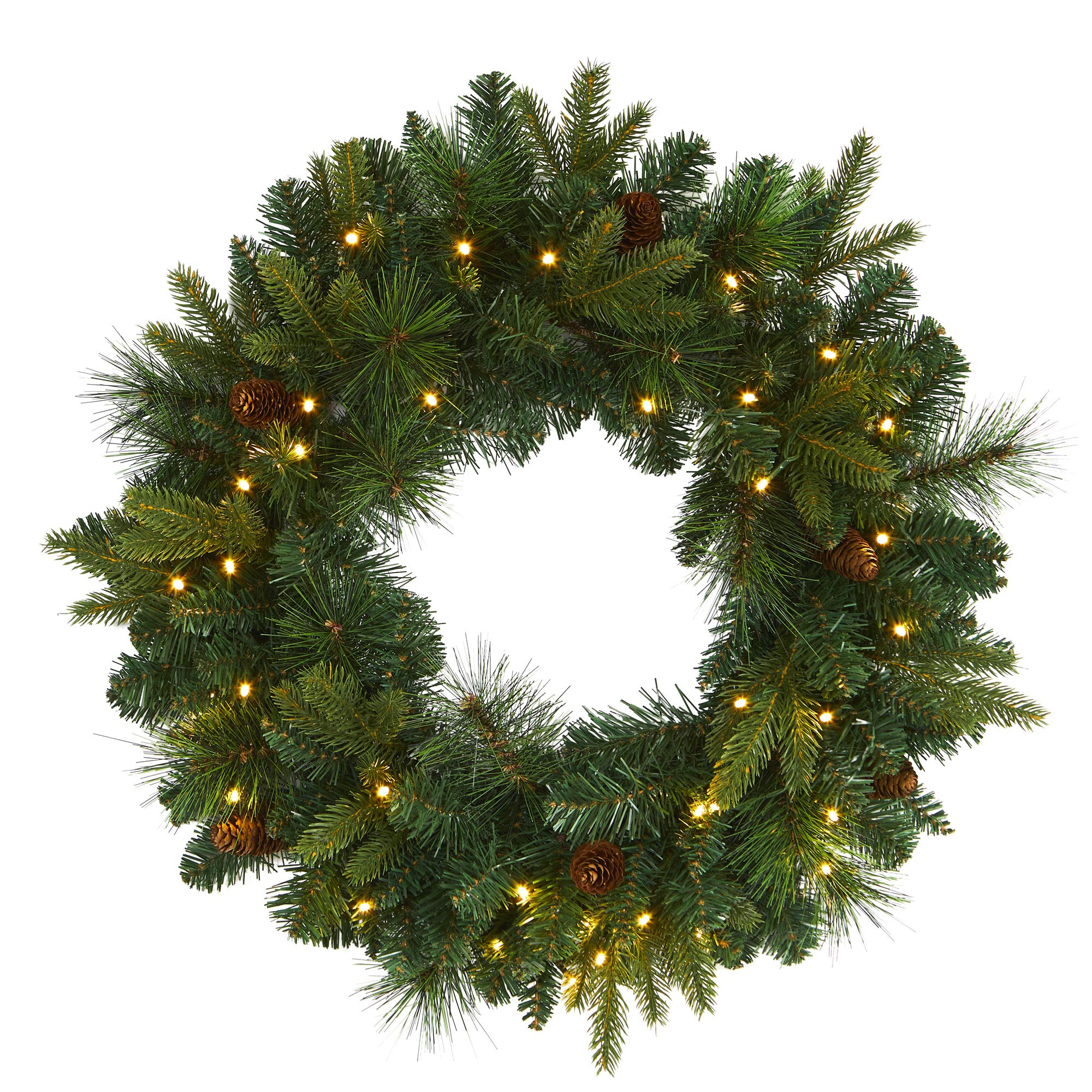 Nearly Natural couronne sur porte montrant accueil chaleureux