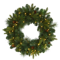 Nearly Natural couronne sur porte montrant accueil chaleureux