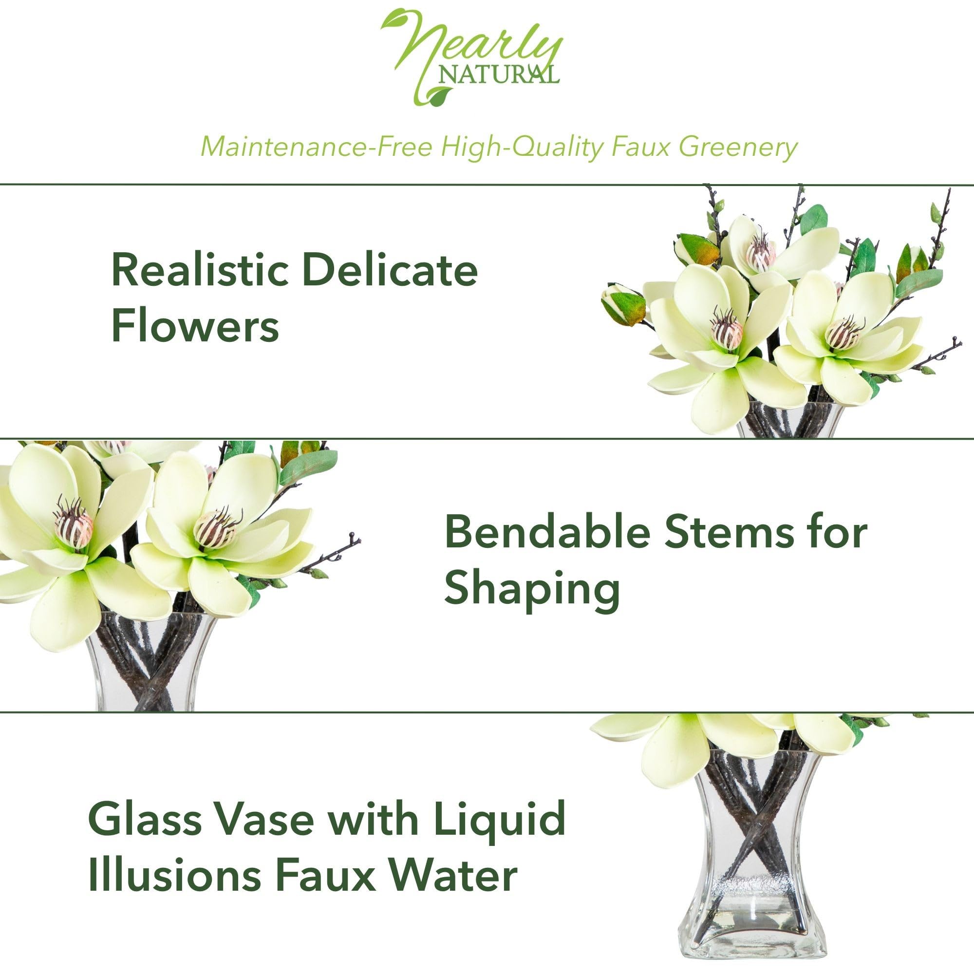 Nearly Natural vase avec eau simulée pour effet réaliste et présentation soignée