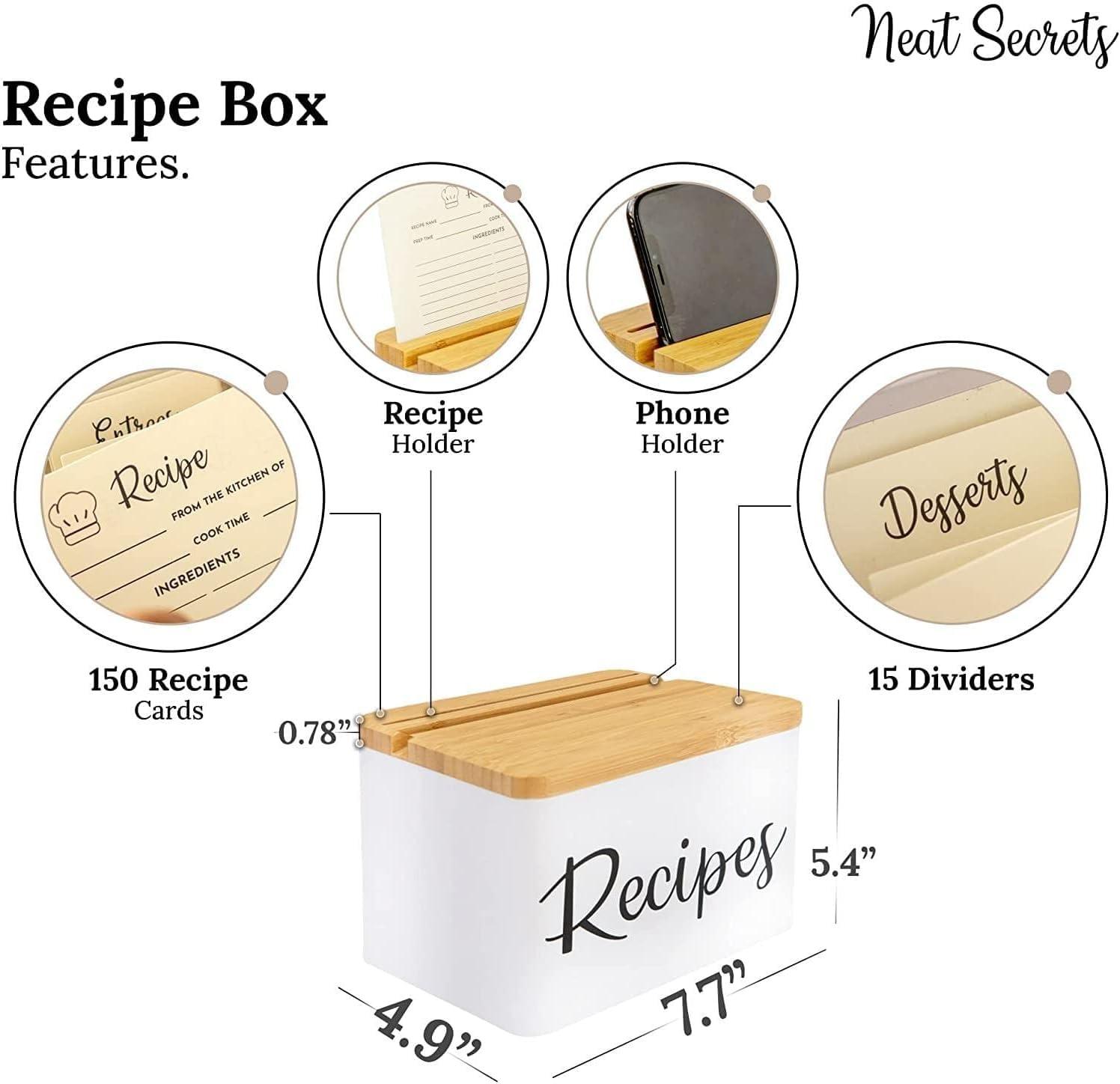 NEAT SECRETS couvercle bambou utilisé comme support téléphone pour suivre recettes