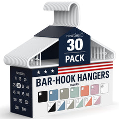 Neaties cintre face packaging blanc montrant lot de 30, gain de place