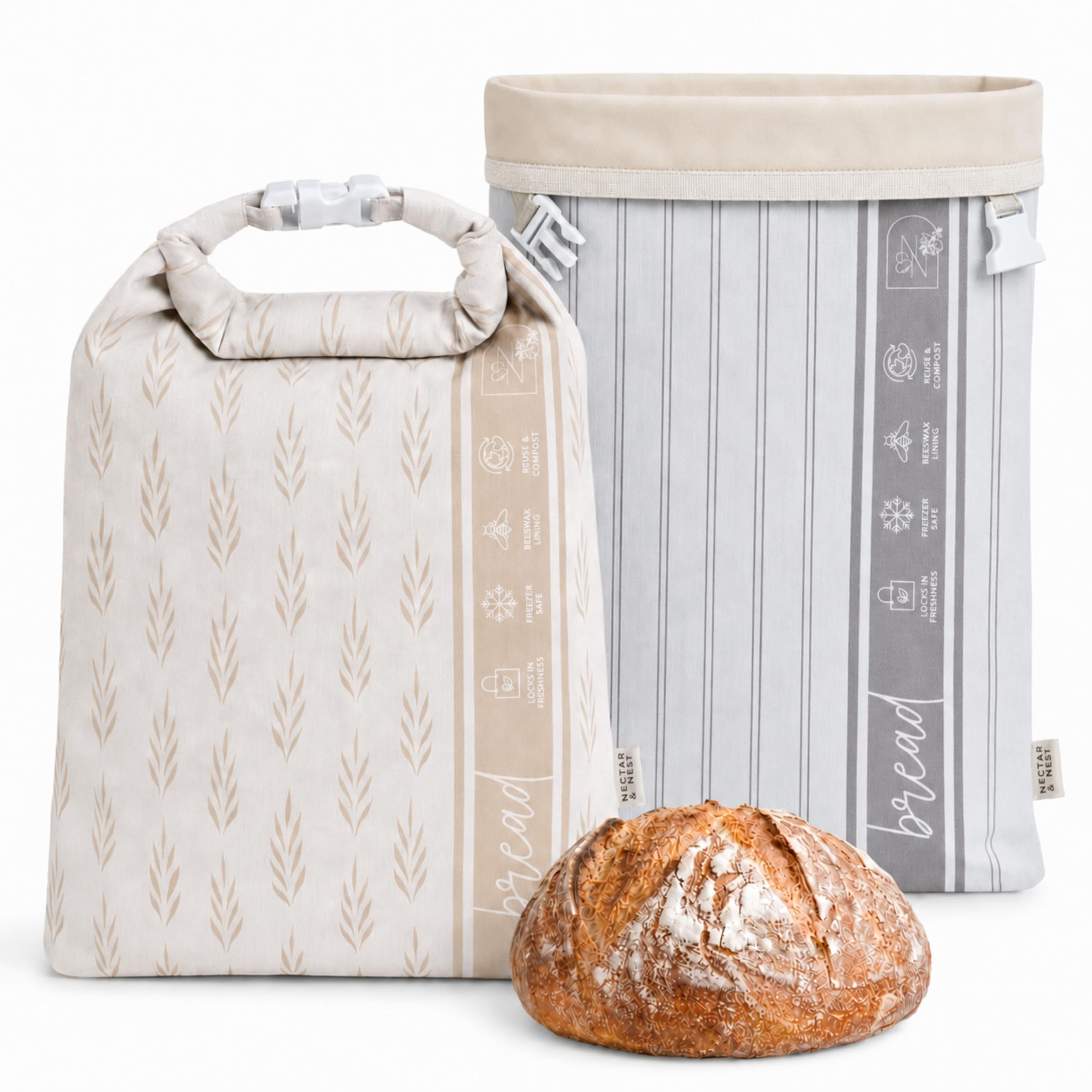 Nectar & Nest sac à pain face avant montrant design et protection naturelle