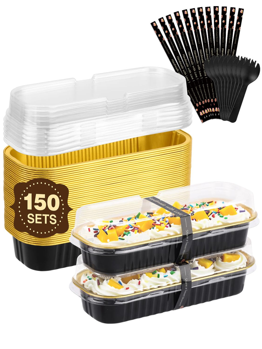 NEEBAKE face de l’emballage montrant les 150 mini moules et accessoires, gain de temps