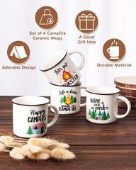 Nefelibata ensemble de quatre tasses sur table, parfait pour recevoir