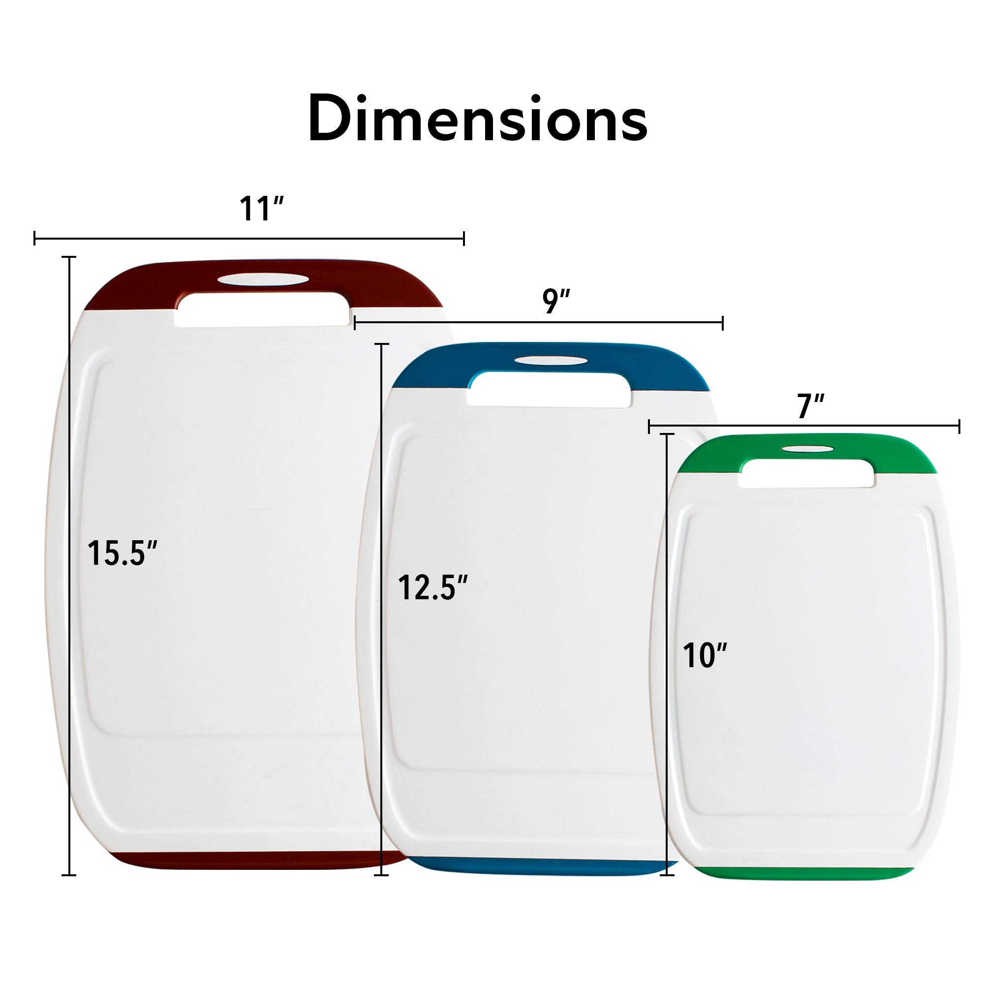 Neoflam ensemble de trois planches multicolores pour tri alimentaire