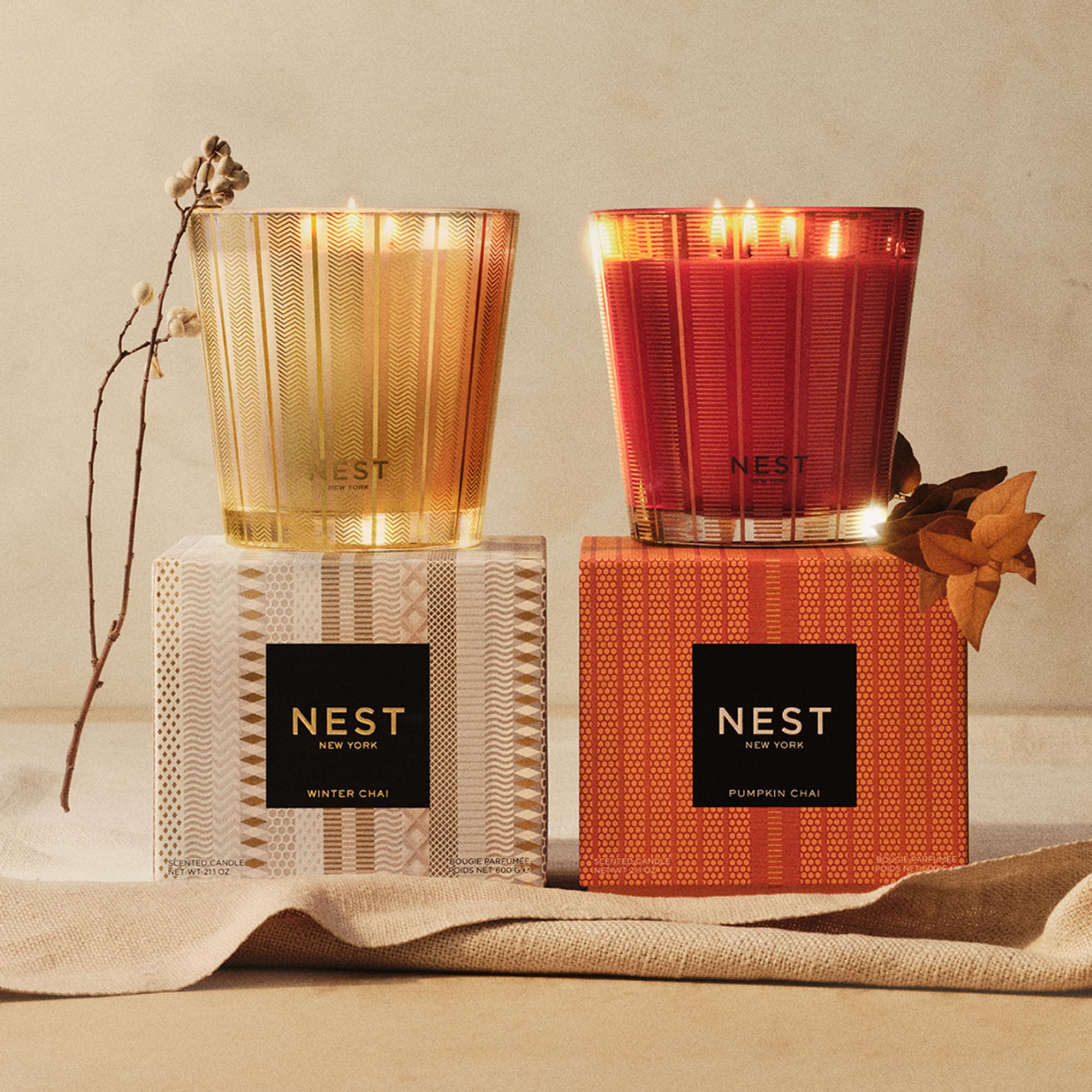 NEST New York bougie en décor automnal crée ambiance cosy