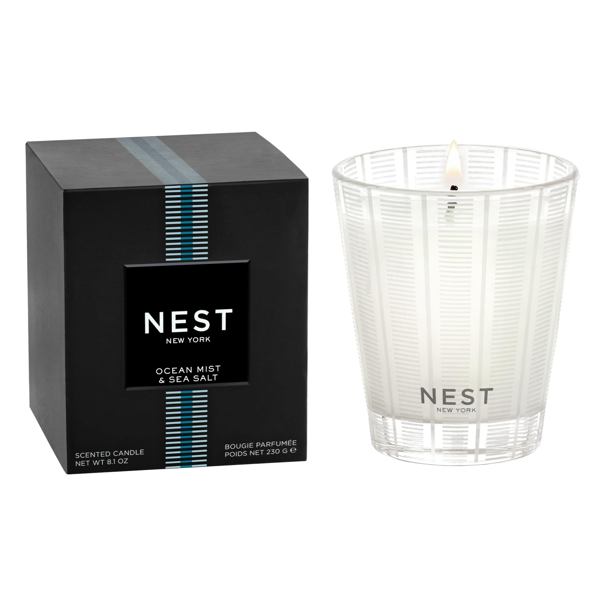 NEST New York bougie Ocean Mist avant-plan élégant et parfum durable