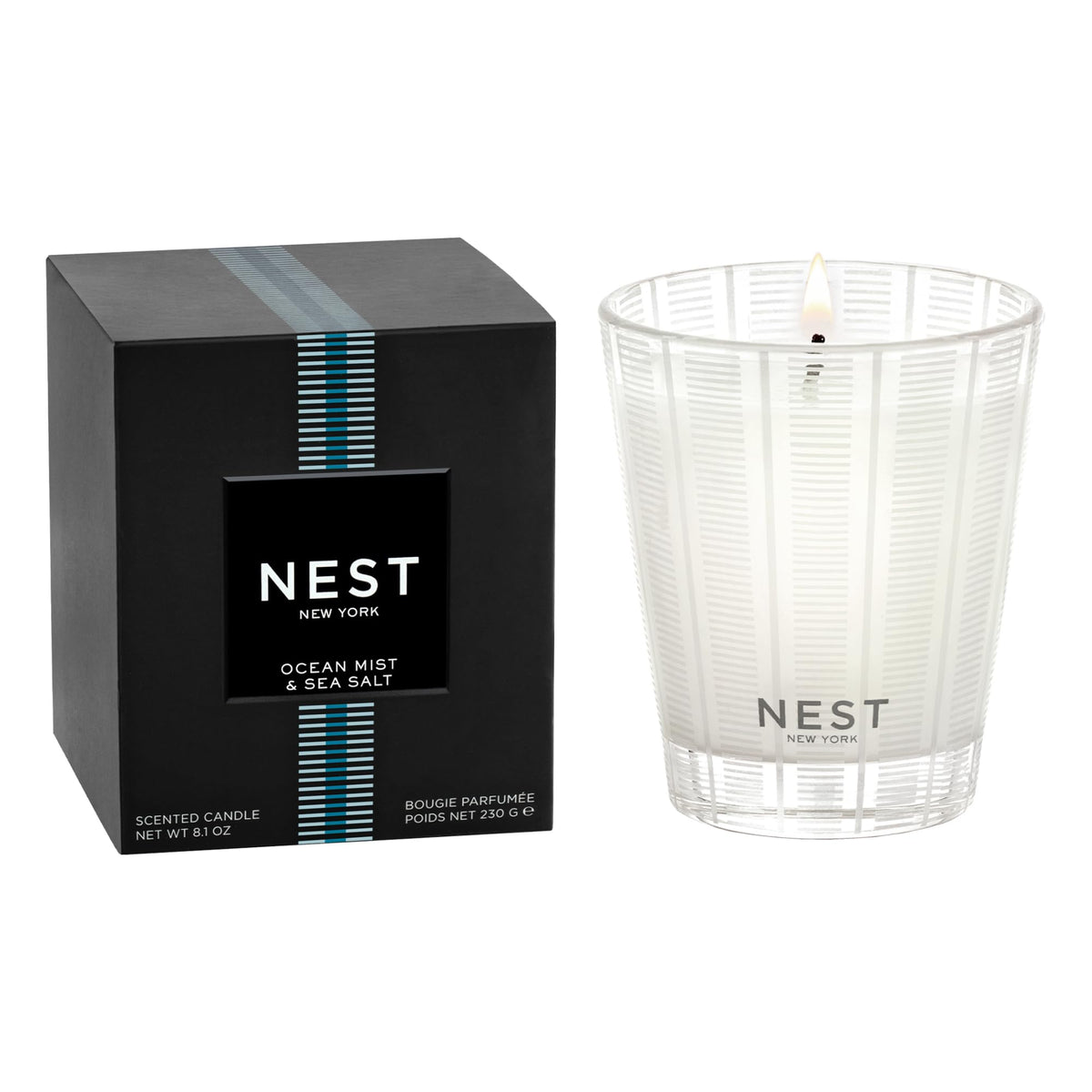 NEST New York bougie Ocean Mist avant-plan élégant et parfum durable