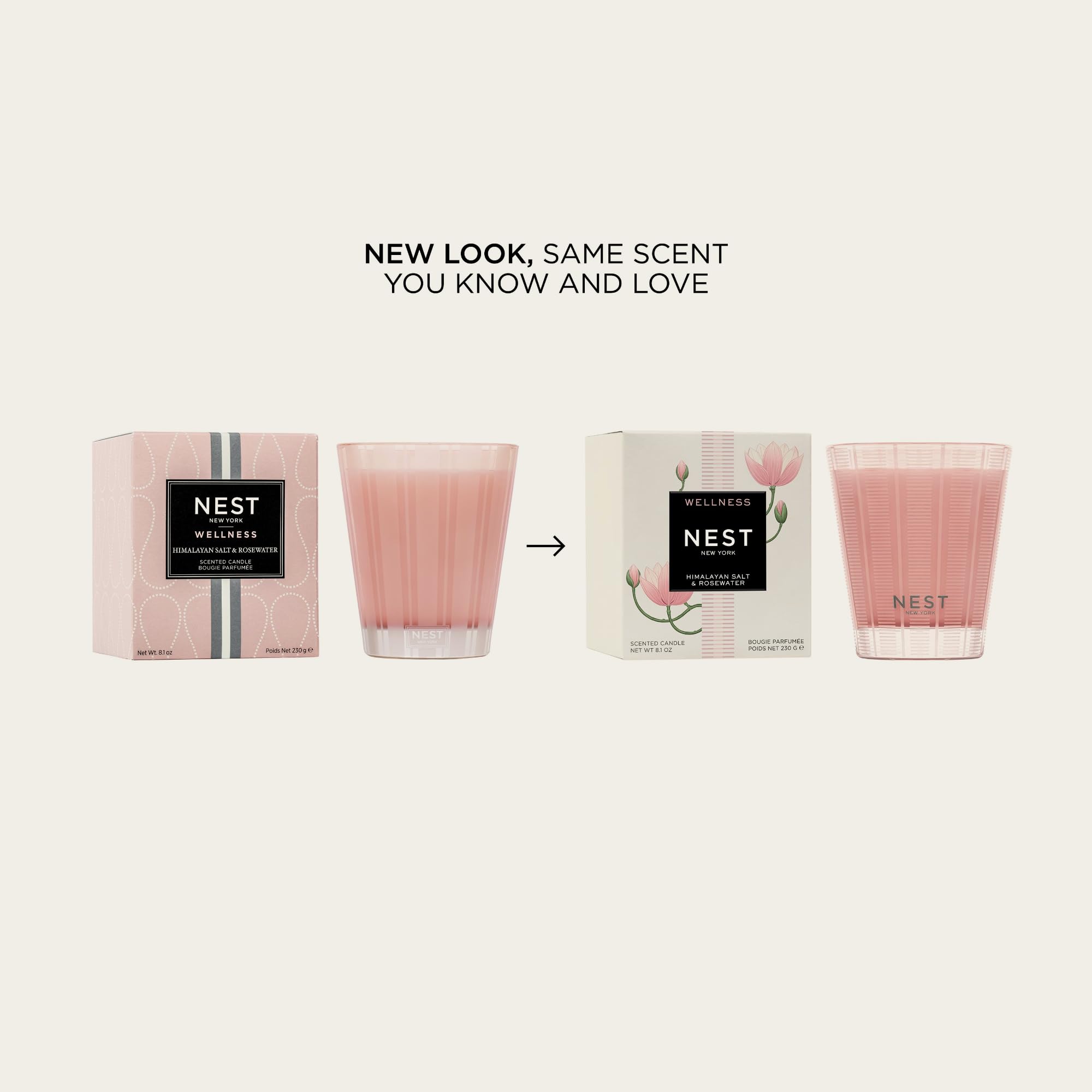 NEST New York texture de cire rose, montre qualité et teinte apaisante