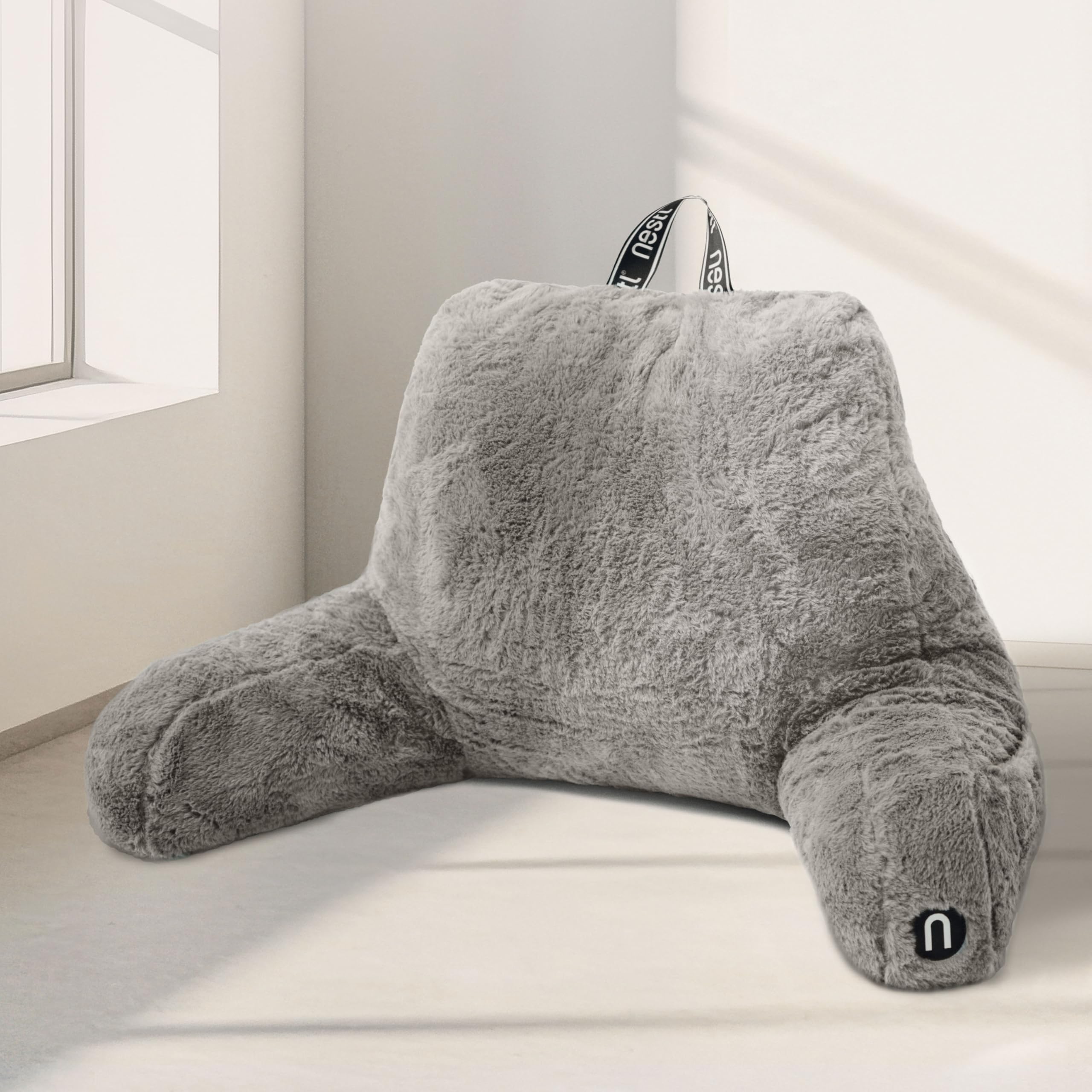 Nestl coussin de lecture frontal gris foncé, maintien ergonomique pour lecture