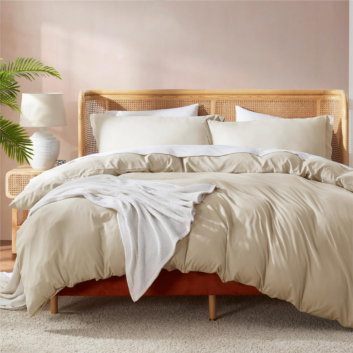 Nestl housse beige face entière montrant un rendu net et cosy