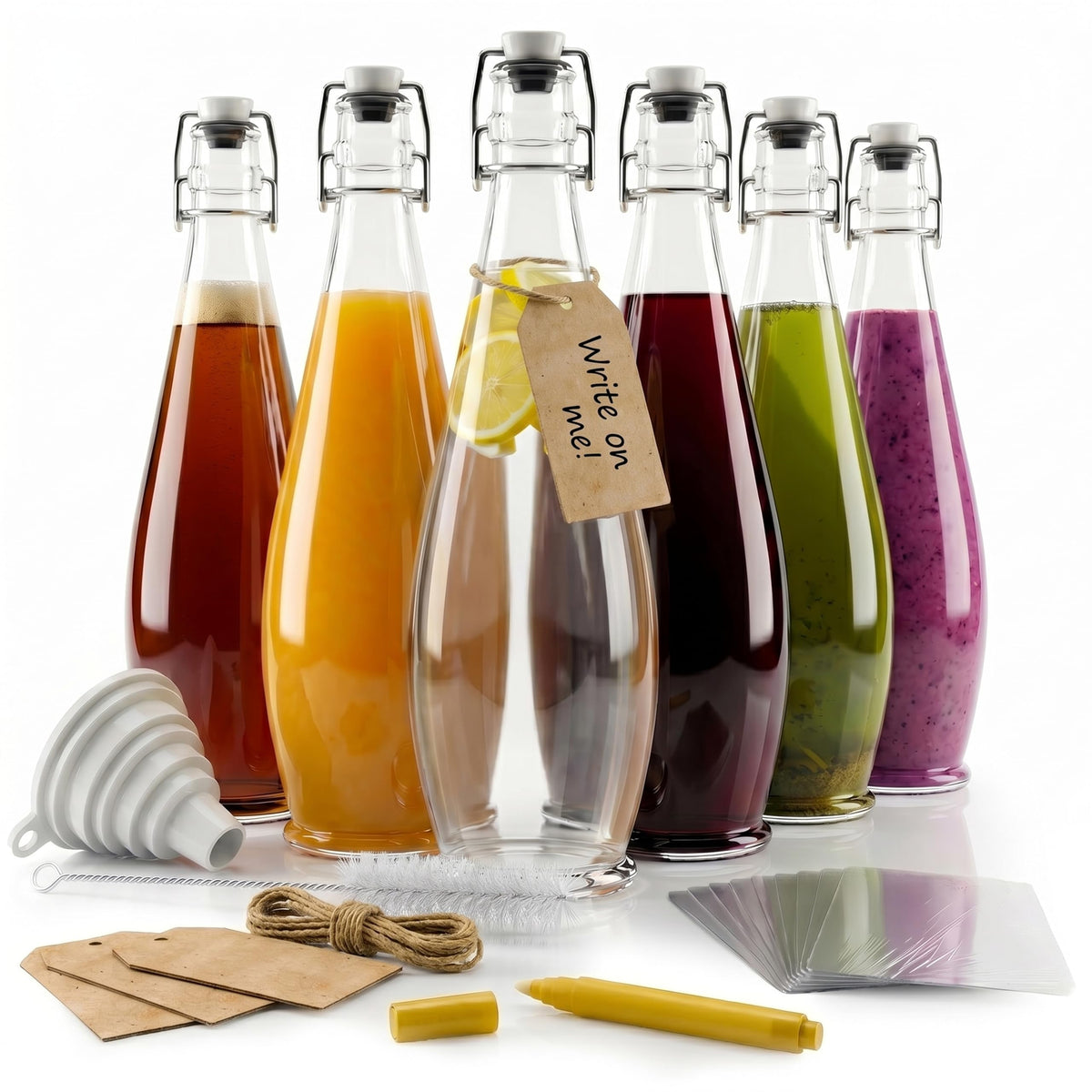 Nevlers pack de six bouteilles en verre 1 L, présentation élégante et durable